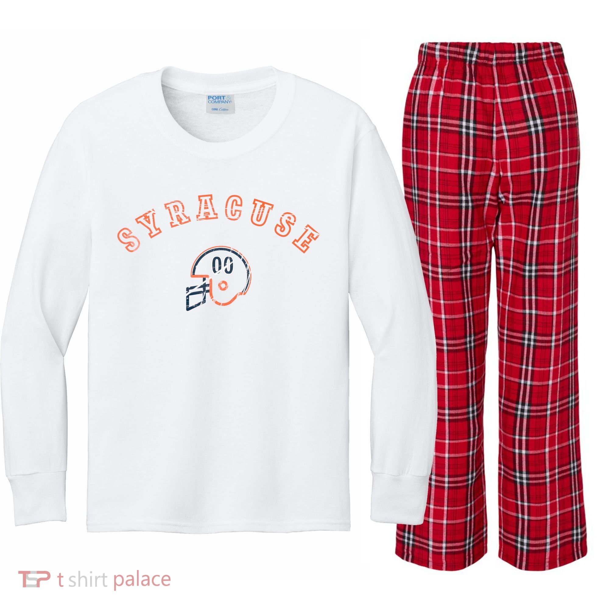 Syracuse, New York Kids Long Sleeve Plaid Pajama Set