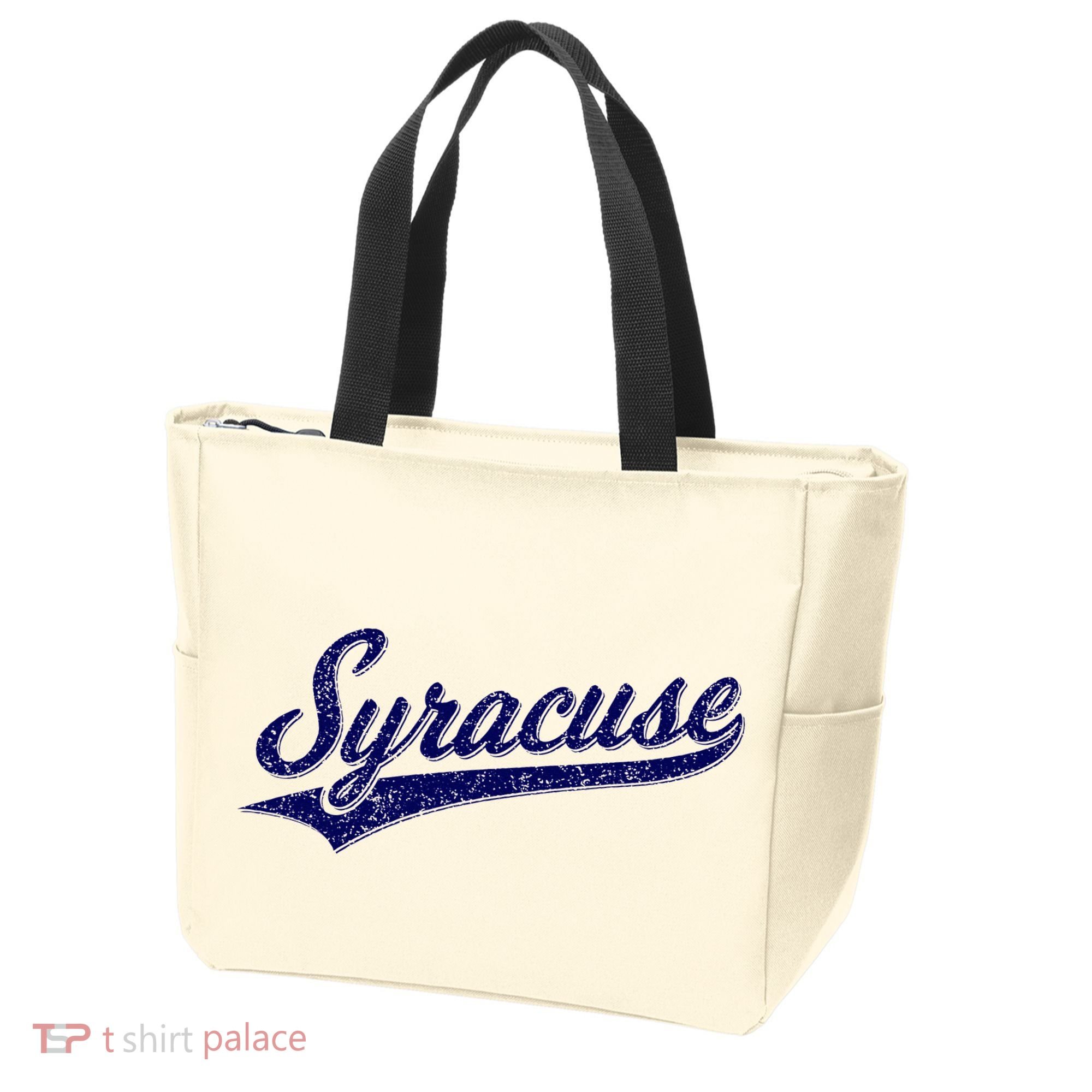Syracuse New York Varsity Script Classic Sports Jersey Style Tote Bag