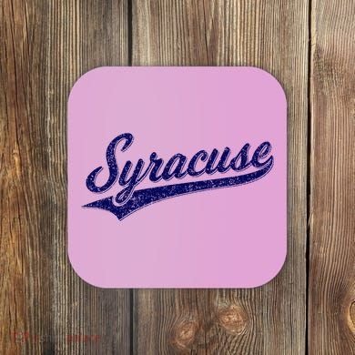 Syracuse New York Varsity Script Classic Sports Jersey Style Coaster