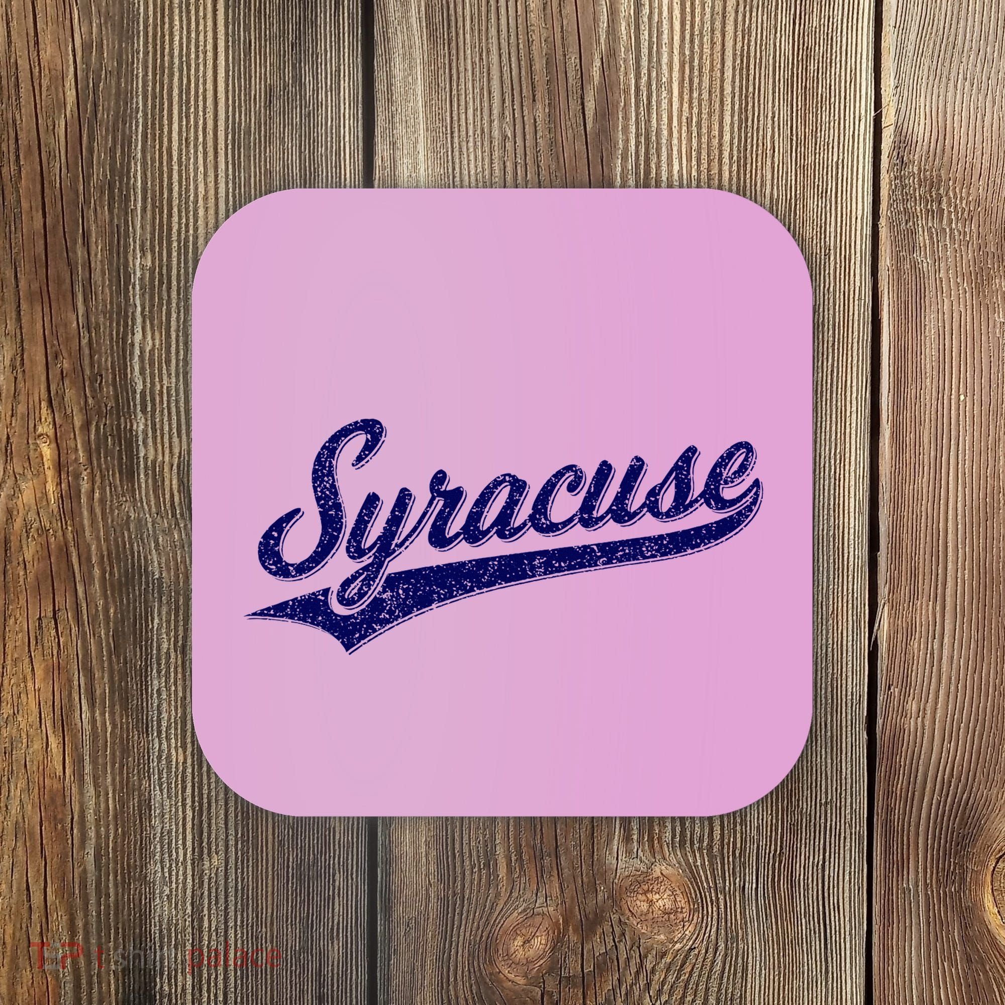 Syracuse New York Varsity Script Classic Sports Jersey Style Coaster