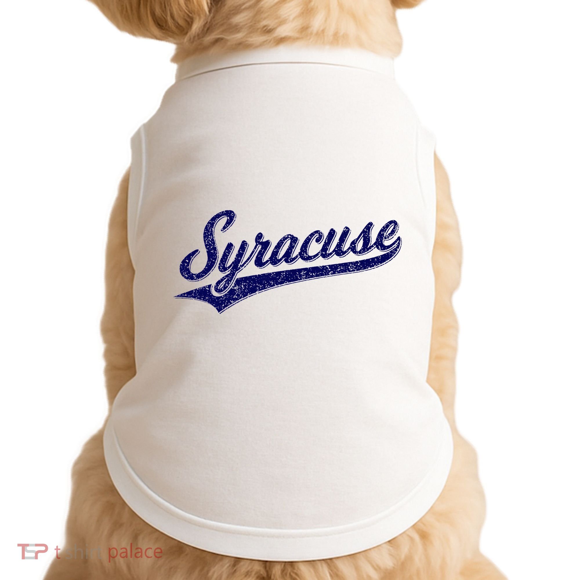 Syracuse New York Varsity Script Classic Sports Jersey Style Doggie Tank