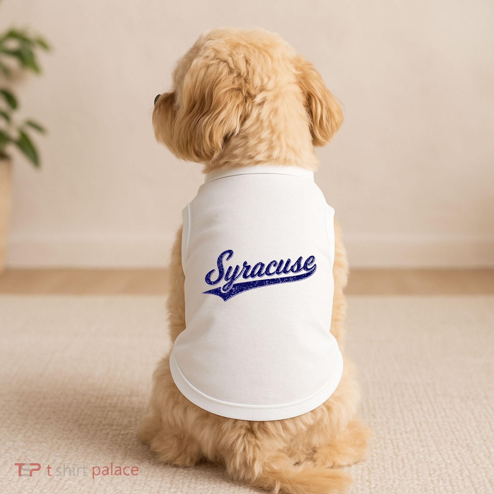 Syracuse New York Varsity Script Classic Sports Jersey Style Doggie Tank