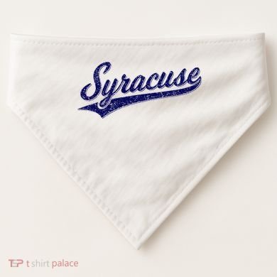 Syracuse New York Varsity Script Classic Sports Jersey Style USA-Made Doggie Bandana