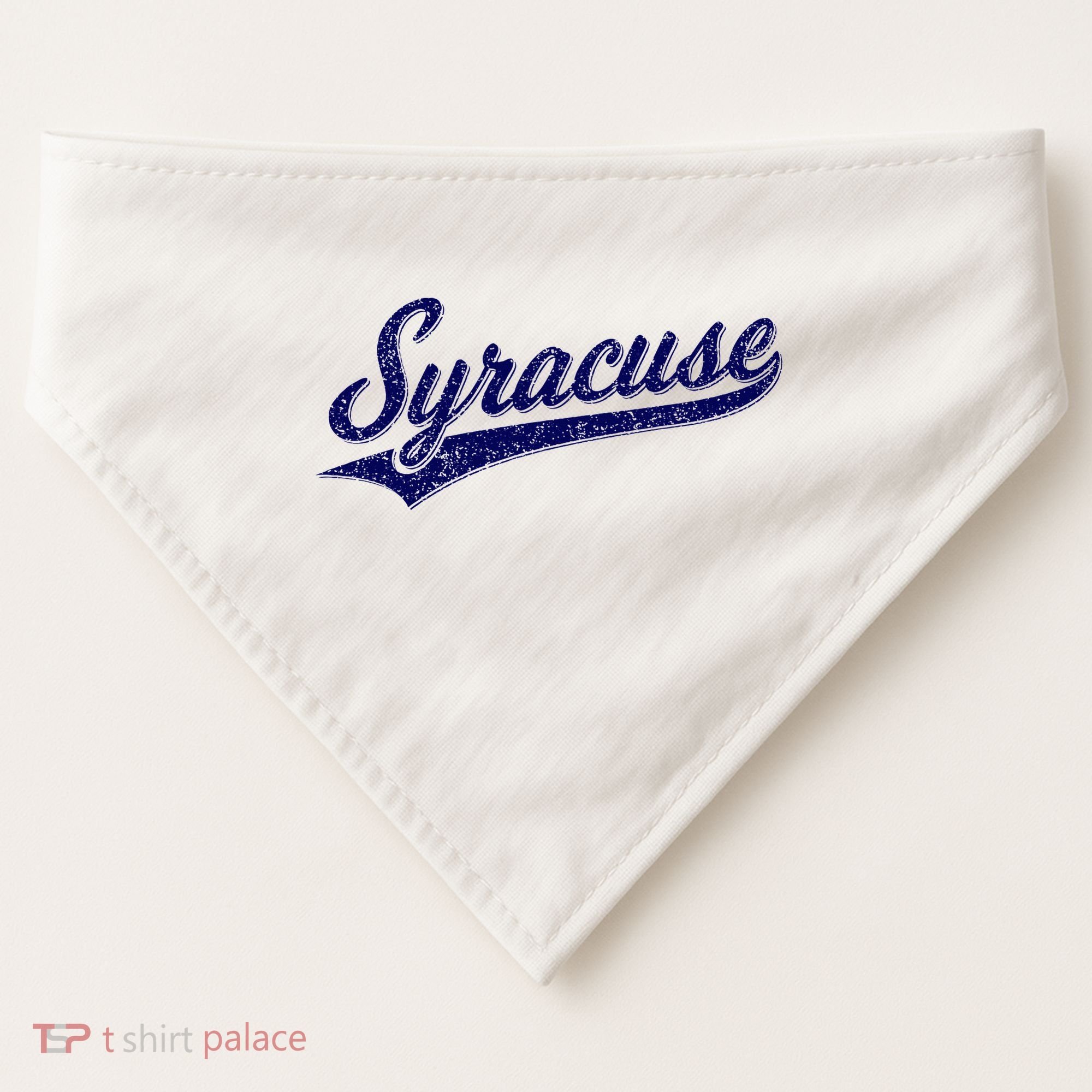 Syracuse New York Varsity Script Classic Sports Jersey Style USA-Made Doggie Bandana