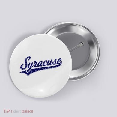 Syracuse New York Varsity Script Classic Sports Jersey Style Button
