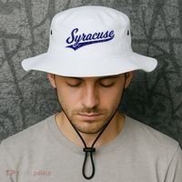 Syracuse New York Varsity Script Classic Sports Jersey Style Bucket Hat thumb 2