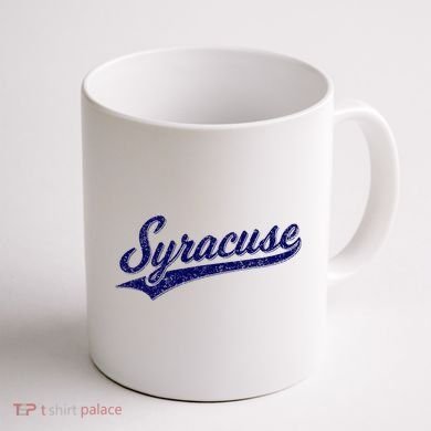Syracuse New York Varsity Script Classic Sports Jersey Style Coffee Mug back