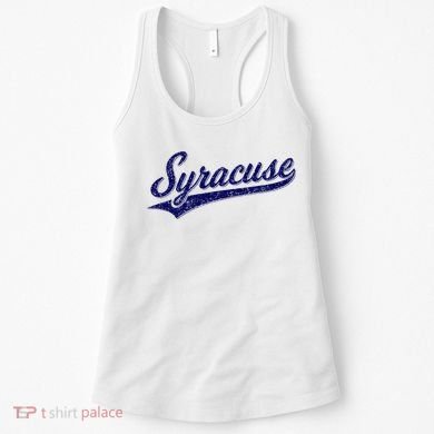 Syracuse New York Varsity Script Classic Sports Jersey Style Women's Tank Top