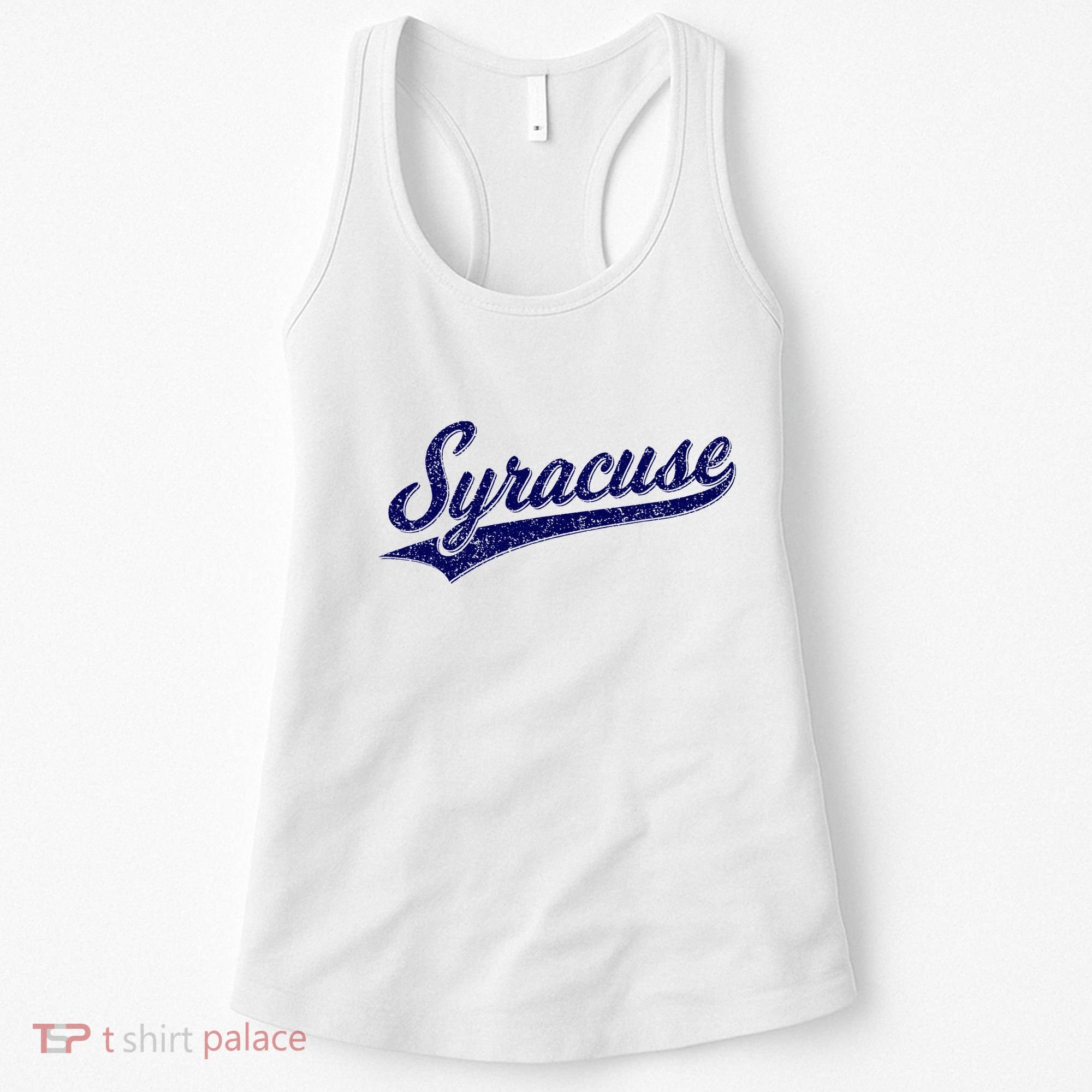 Syracuse New York Varsity Script Classic Sports Jersey Style Women's Tank Top