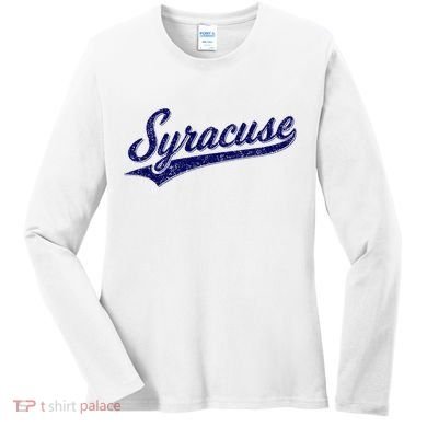Syracuse New York Varsity Script Classic Sports Jersey Style Women's Long Sleeve Shirt