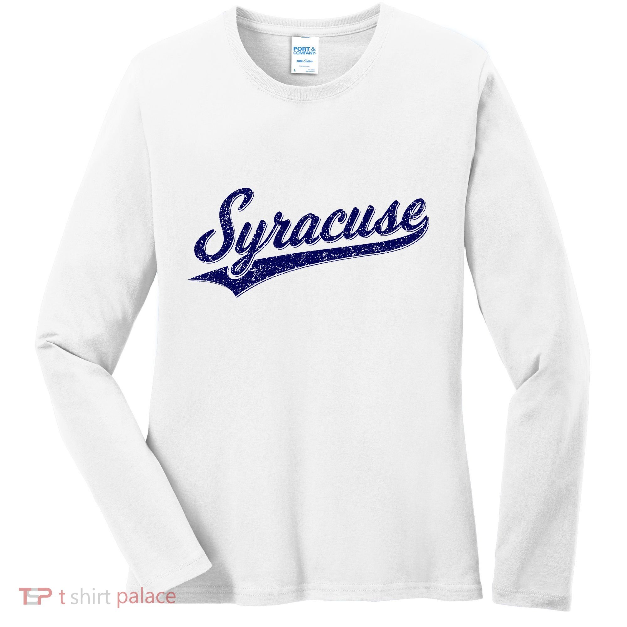 Syracuse New York Varsity Script Classic Sports Jersey Style Women's Long Sleeve Shirt