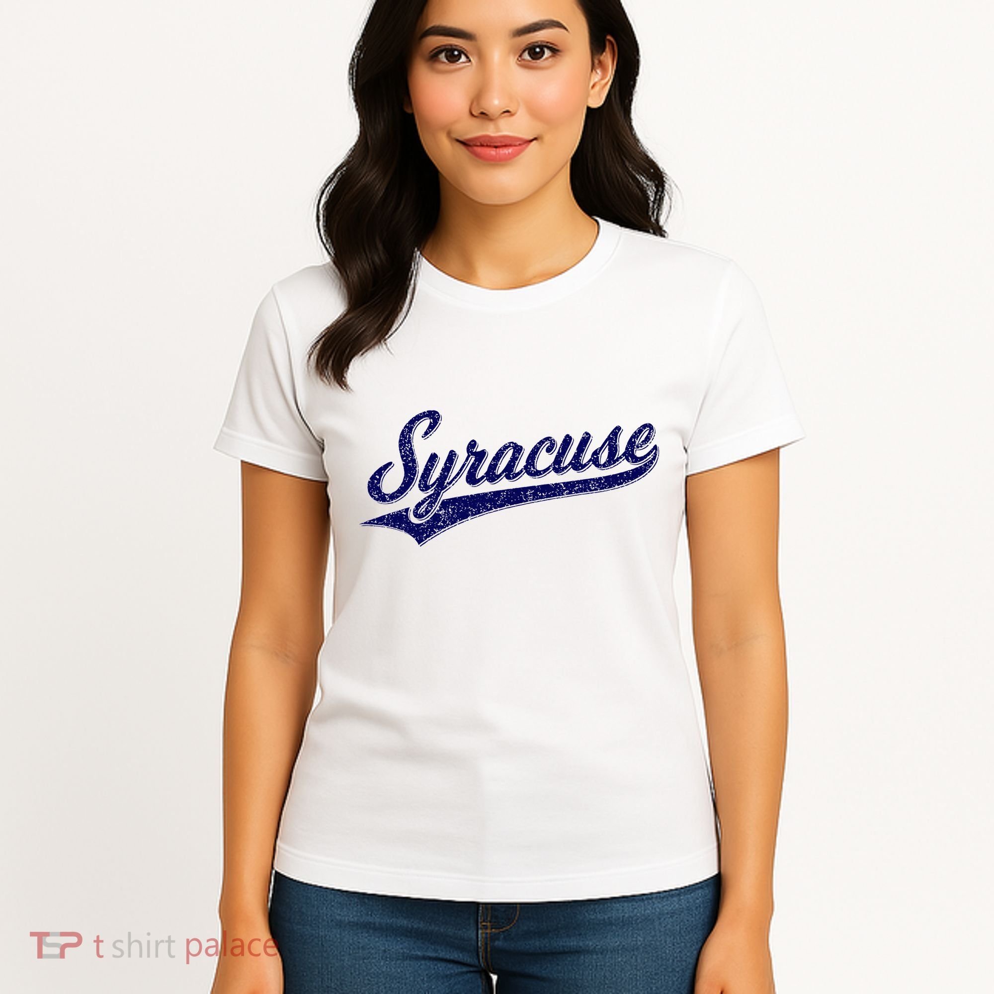 Syracuse New York Varsity Script Classic Sports Jersey Style Women's T-Shirt