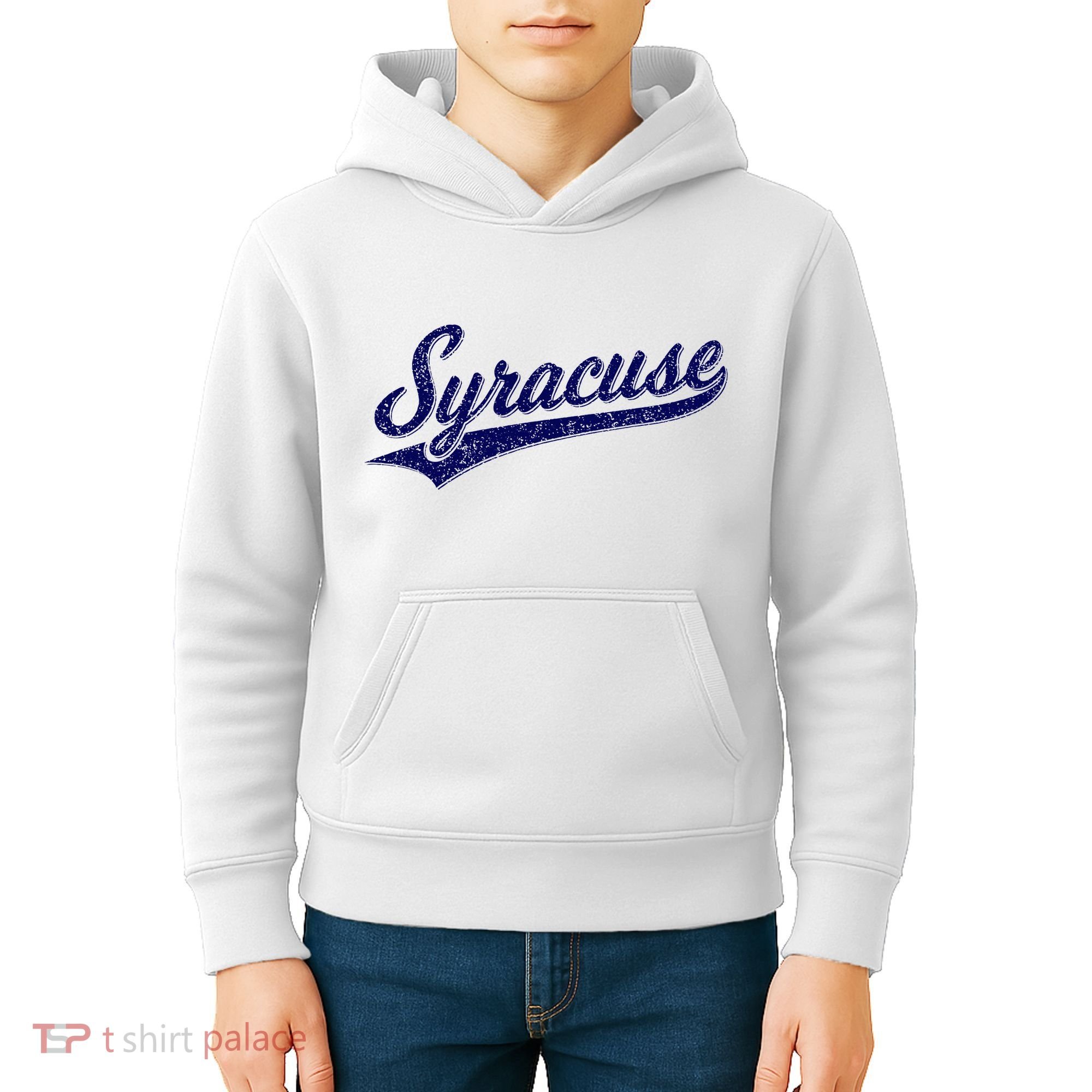 Syracuse New York Varsity Script Classic Sports Jersey Style Kids Hoodie
