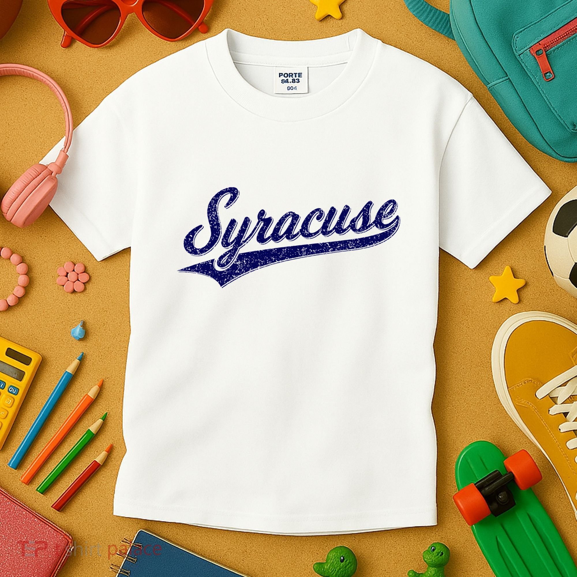 Syracuse New York Varsity Script Classic Sports Jersey Style Kids T-Shirt