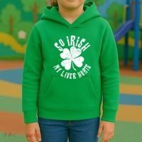 So Irish My Liver Hurts St. Patrick's Day Kids Hoodie thumb 3