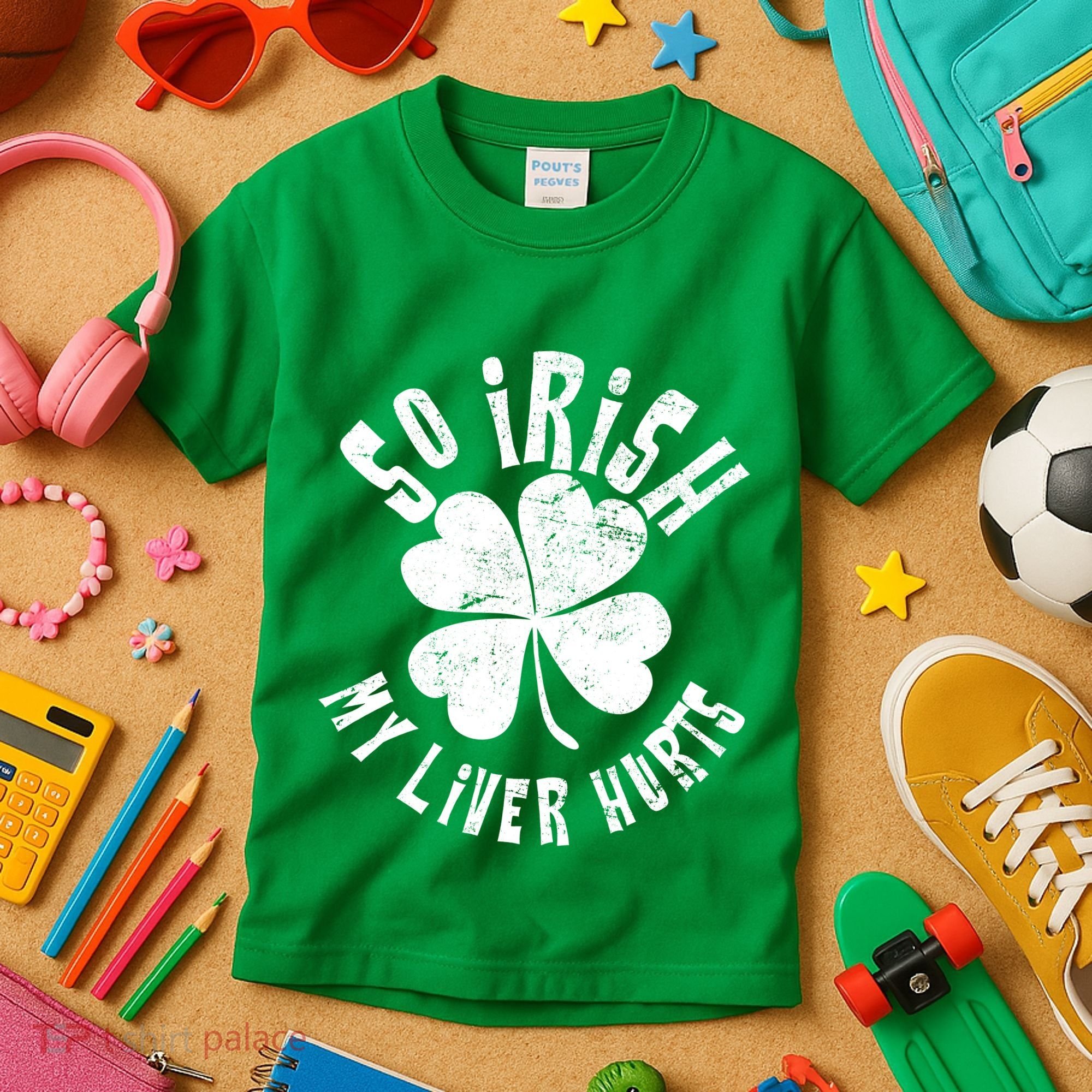 So Irish My Liver Hurts St. Patrick's Day Kids T-Shirt