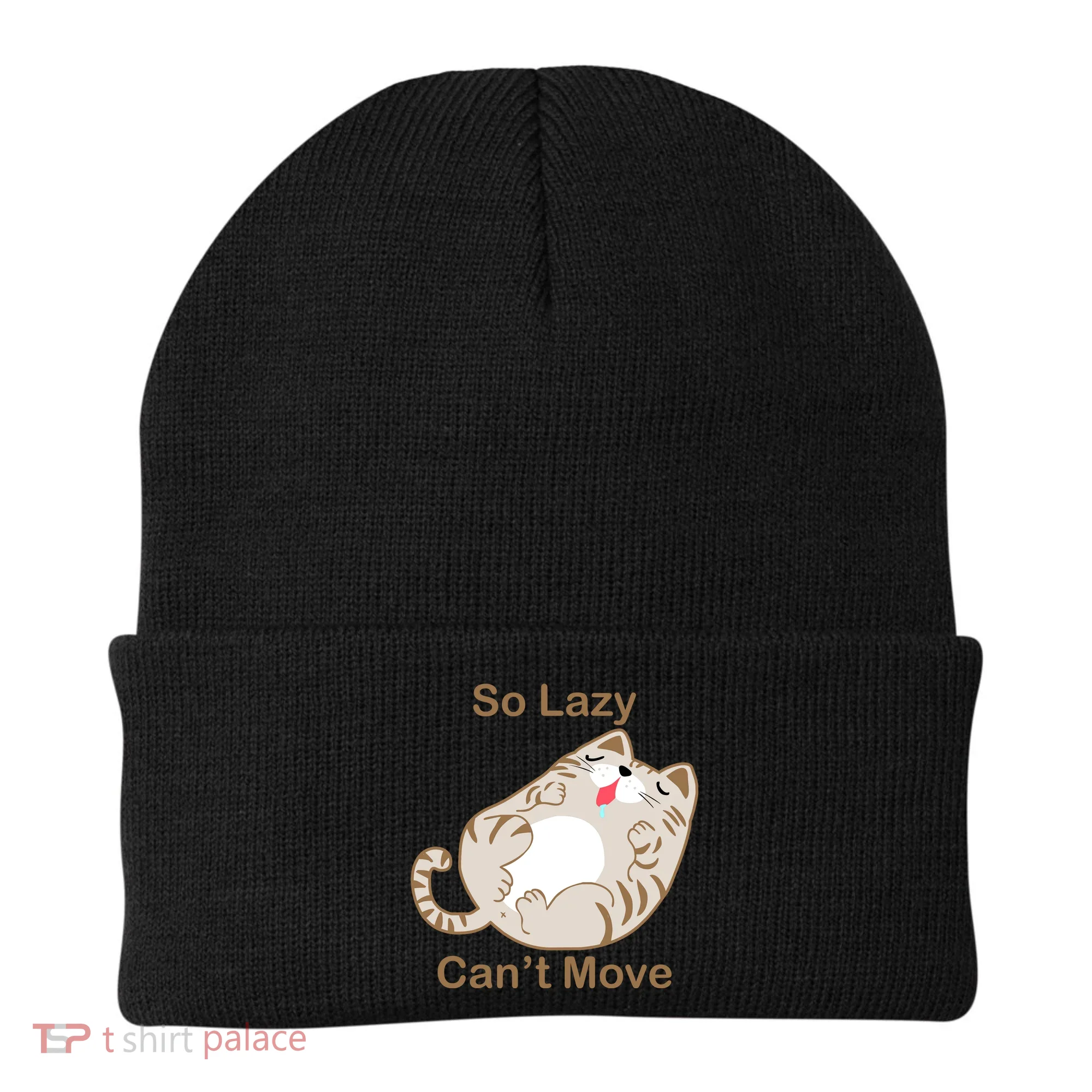 So Lazy Can't Move Funny Fat Cat Beanie