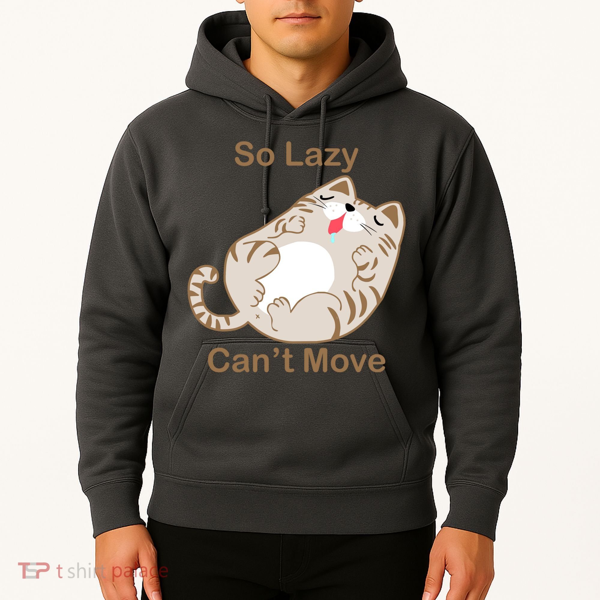 So Lazy Can't Move Funny Fat Cat Hoodie
