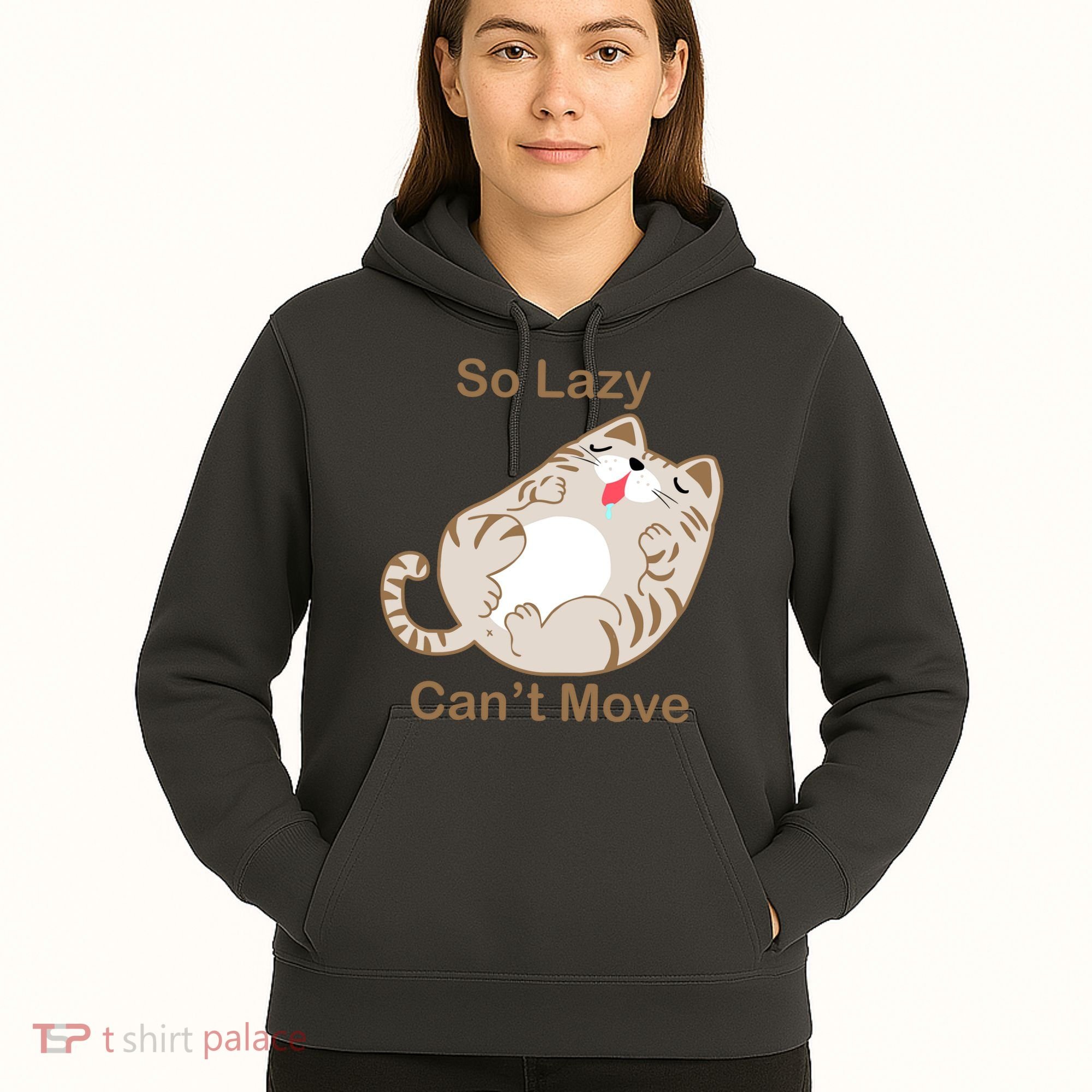 So Lazy Can't Move Funny Fat Cat Hoodie