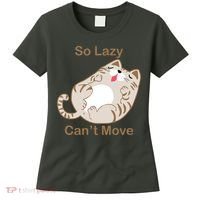 So Lazy Can't Move Funny Fat Cat Women's T-Shirt thumb 0