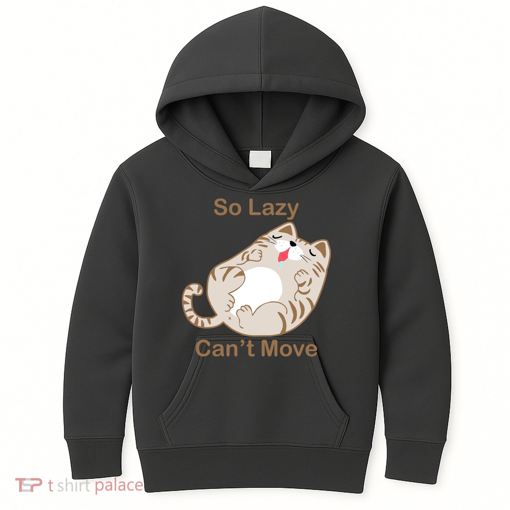 So Lazy Can't Move Funny Fat Cat Kids Hoodie