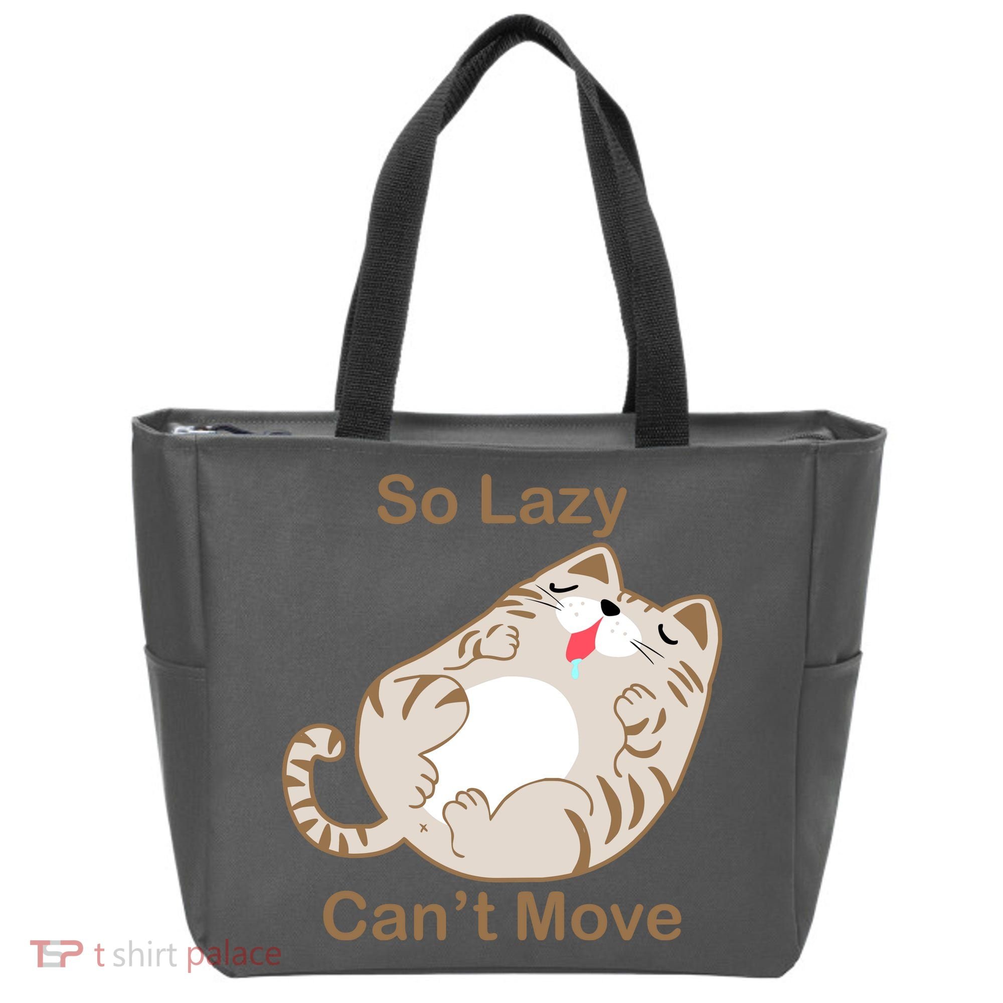So Lazy Can't Move Funny Fat Cat Tote Bag