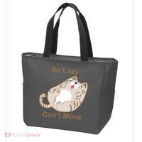 So Lazy Can't Move Funny Fat Cat Tote Bag thumb 3