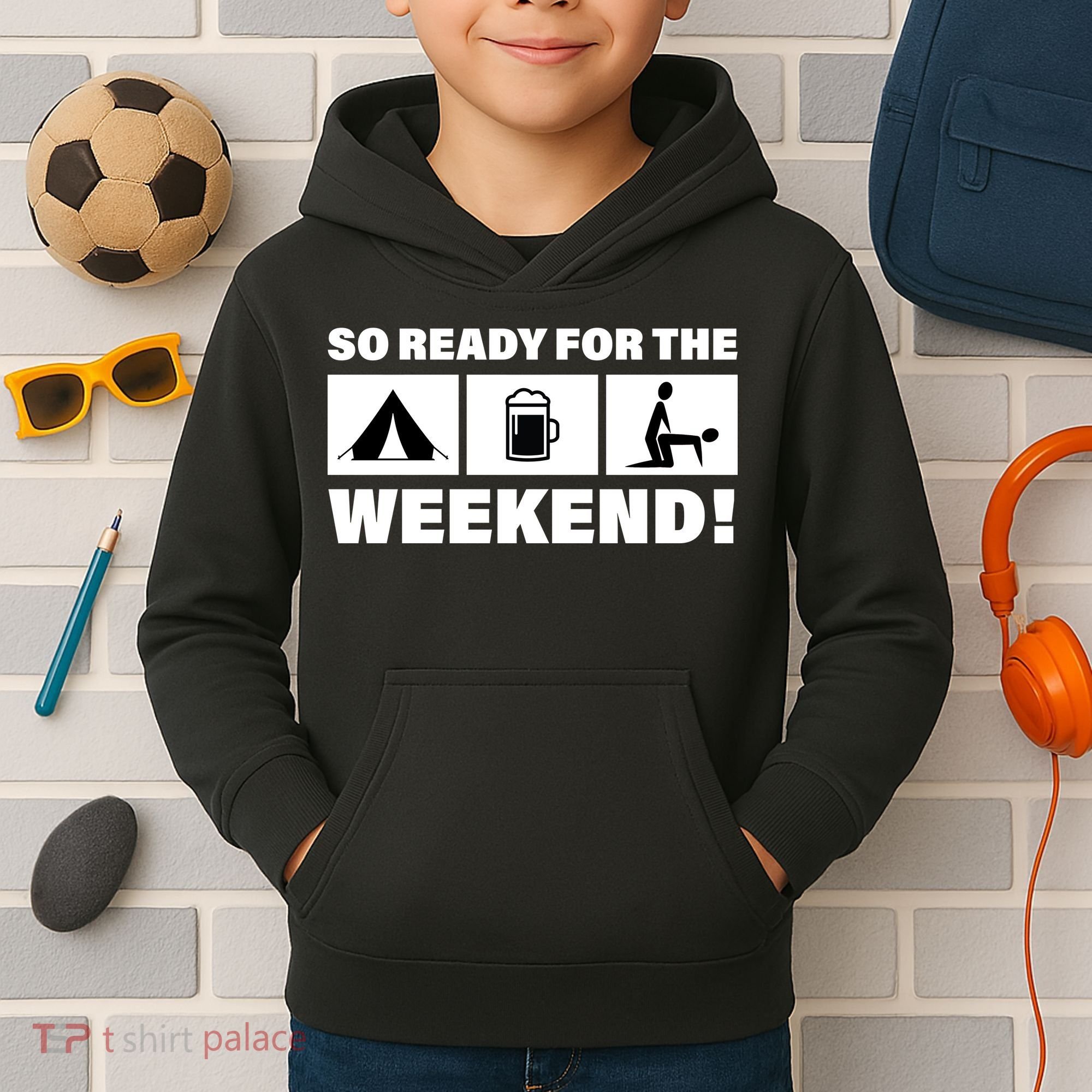 So Ready For The Weekend Camping Beer Kids Hoodie
