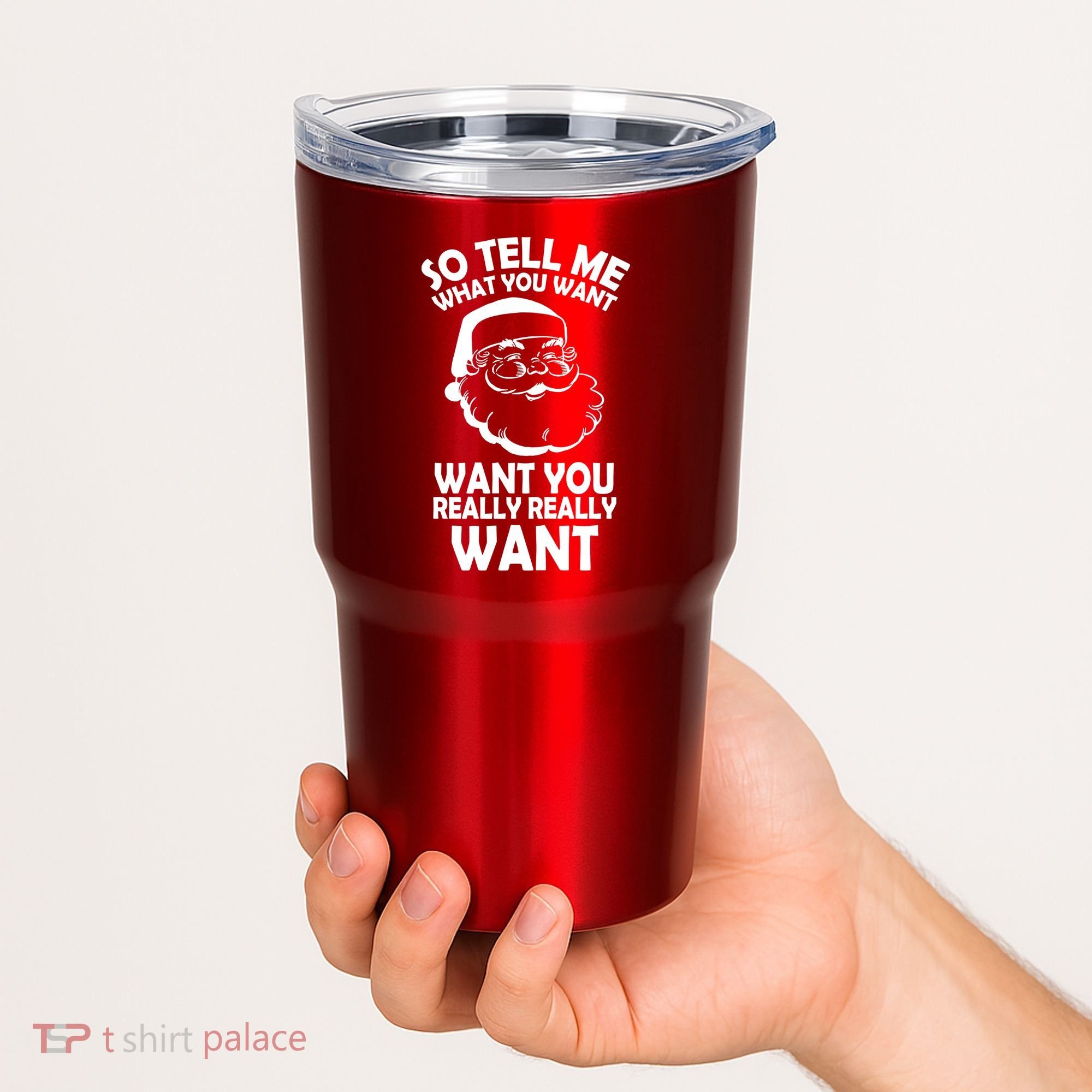 So Tell Me What You Want Funny Santa` Tumbler