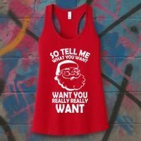 So Tell Me What You Want Funny Santa` Women's Tank Top thumb 3