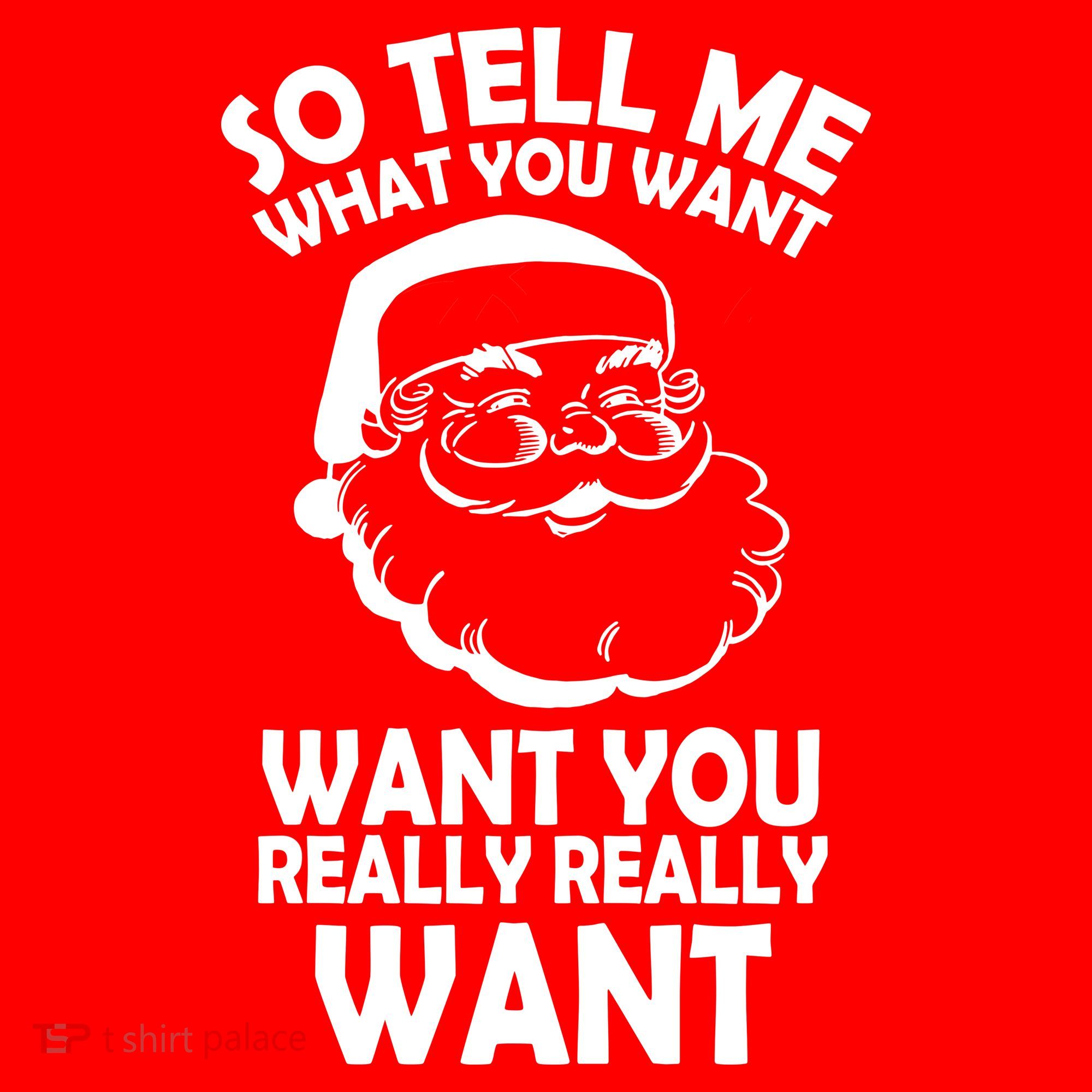 So Tell Me What You Want Funny Santa` Women's Tank Top
