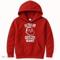 So Tell Me What You Want Funny Santa` Kids Hoodie thumb 0