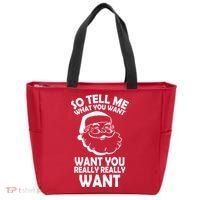 So Tell Me What You Want Funny Santa` Tote Bag thumb 0