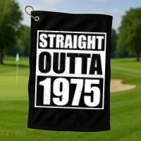 Straight Outta 1975 50th Birthday Golf Towel thumb 1