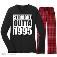 Straight Outta 1995 30th Birthday Women's Long Sleeve Flannel Pajama Set  thumb 0