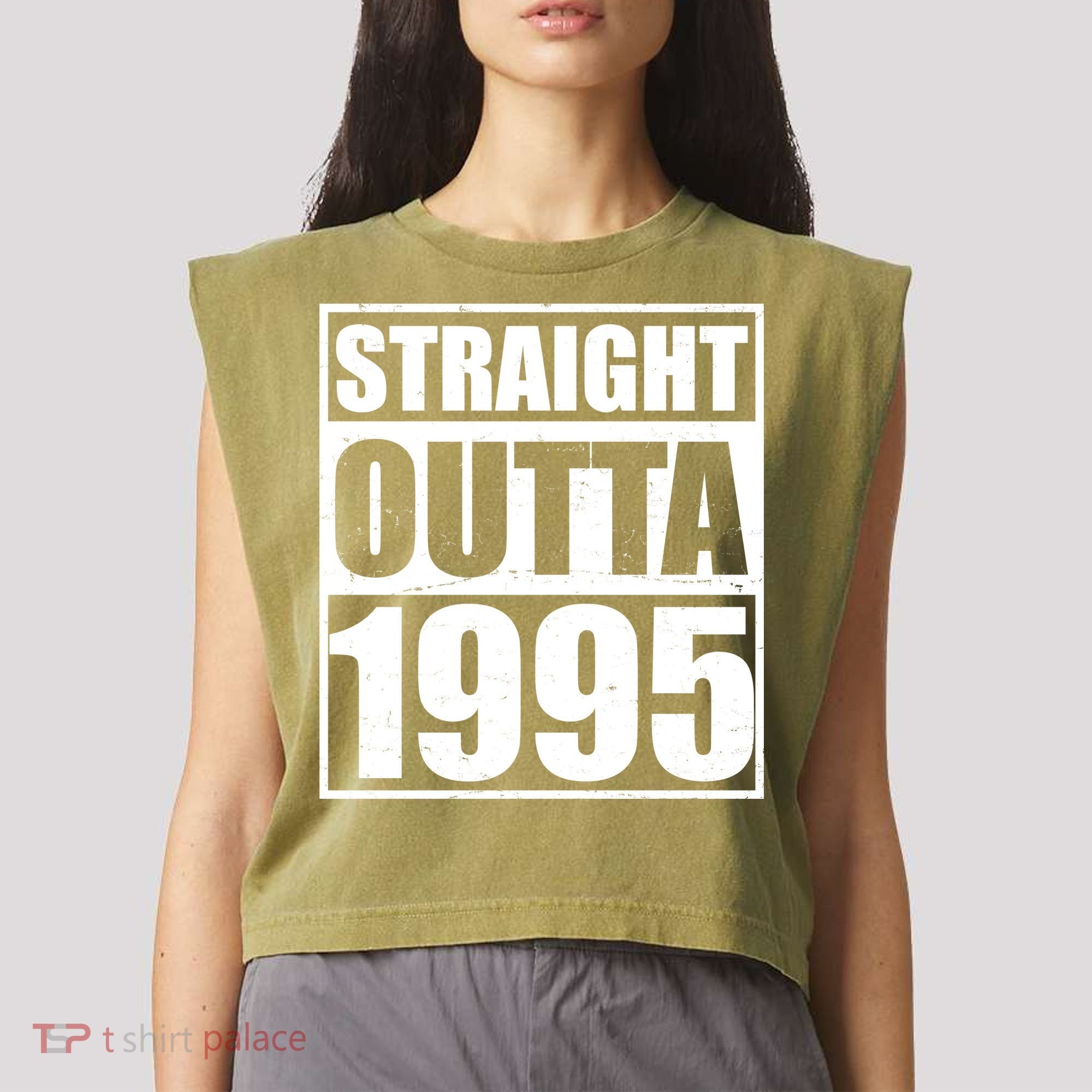 Straight Outta 1995 30th Birthday Garment-Dyed Women's Muscle Tee