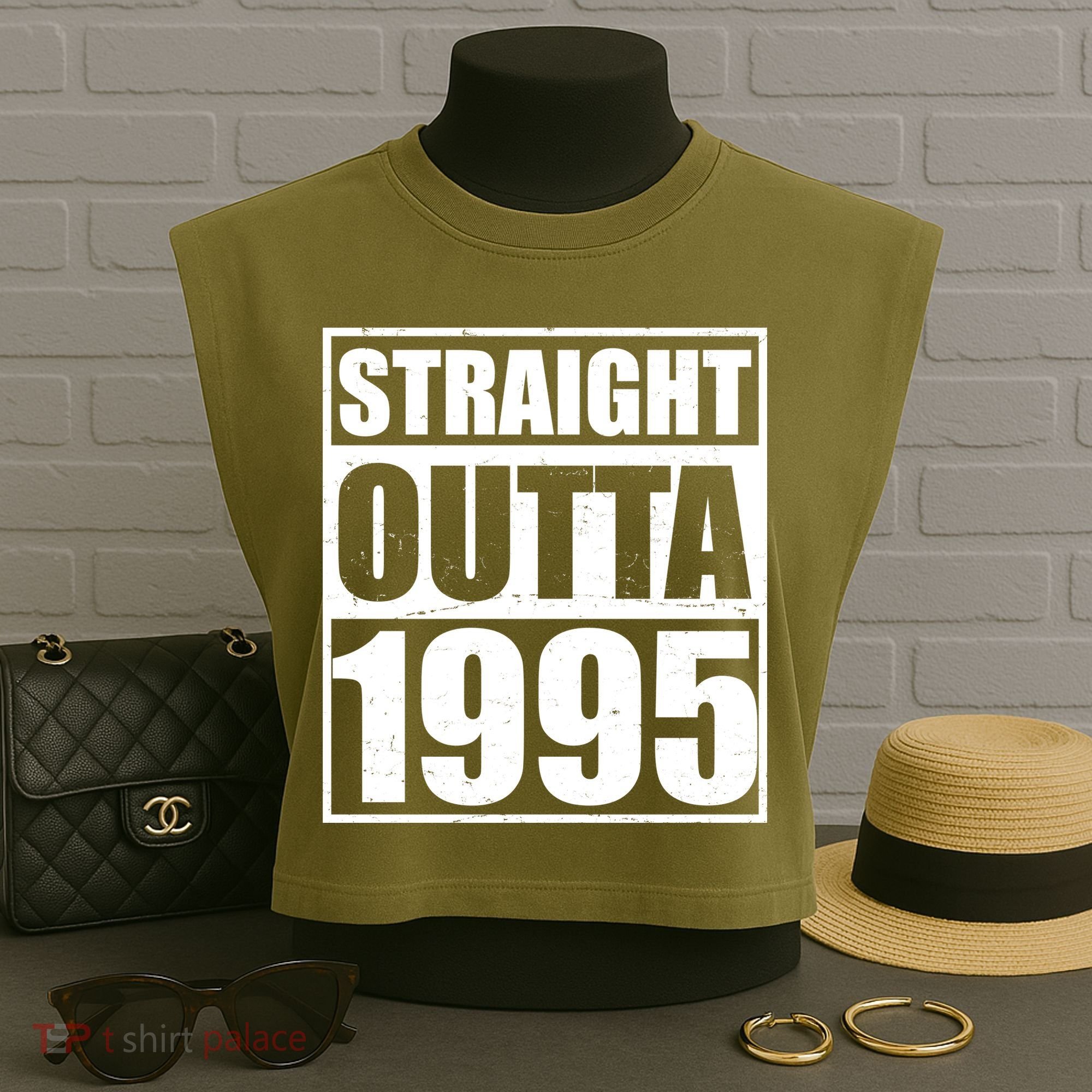 Straight Outta 1995 30th Birthday Garment-Dyed Women's Muscle Tee