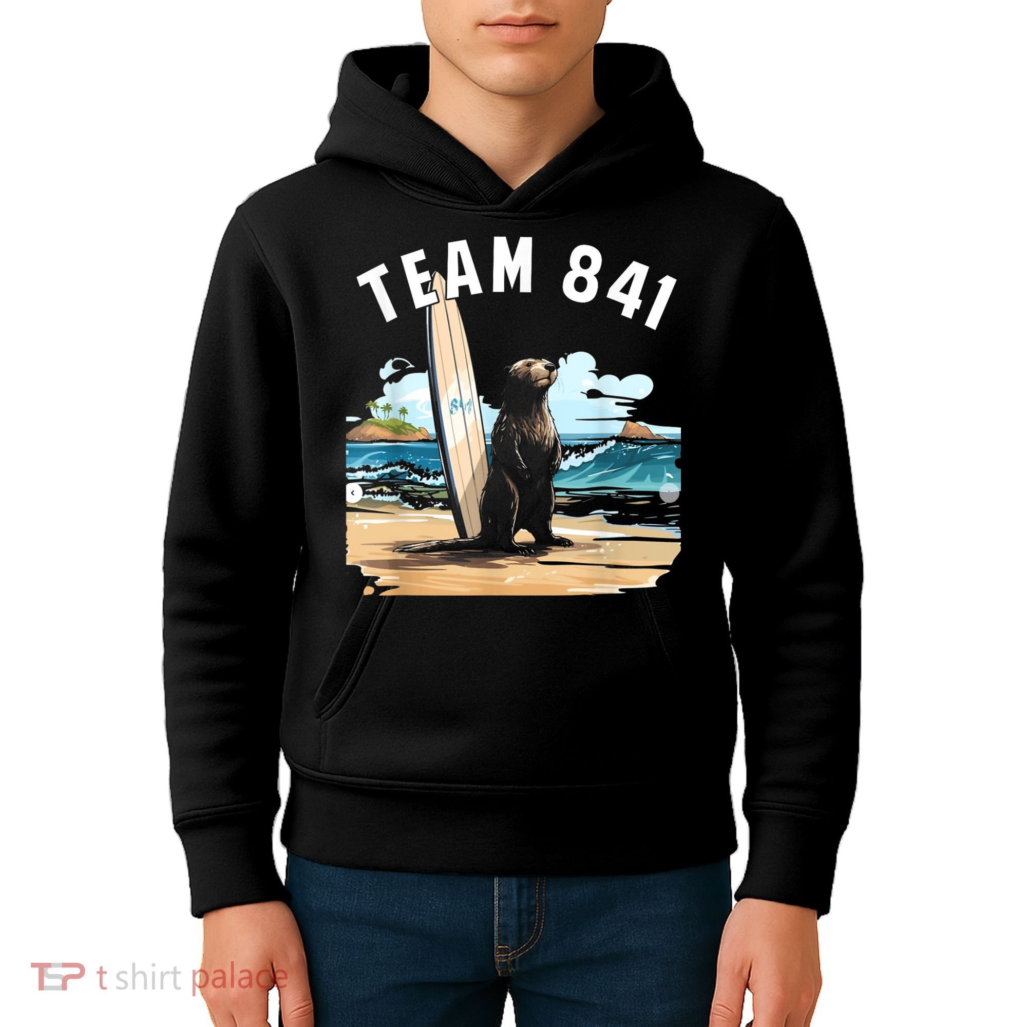 Surfing Otter 841 Otter My Way California Sea Otter Kids Hoodie