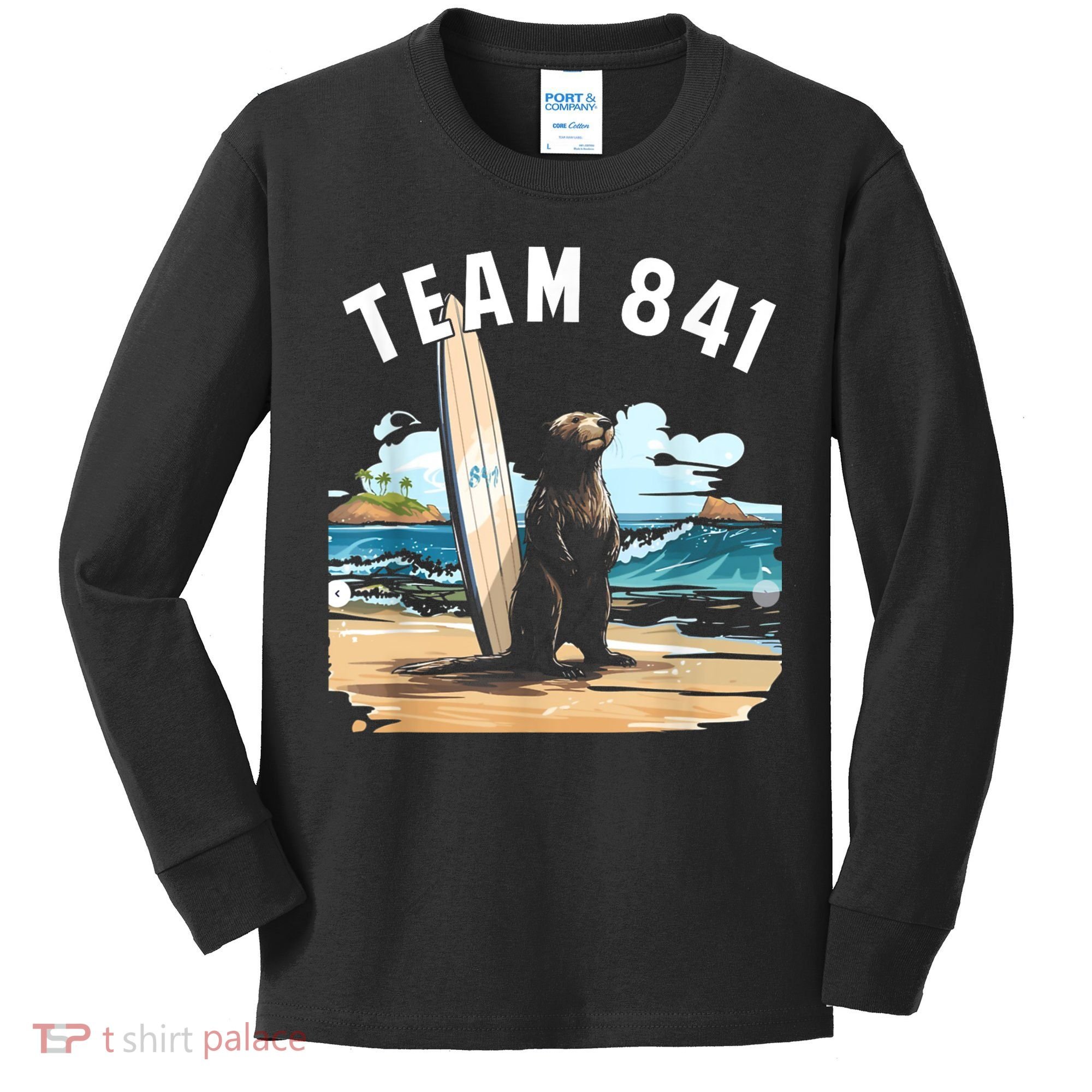 Surfing Otter 841 Otter My Way California Sea Otter Kids Long Sleeve Shirt