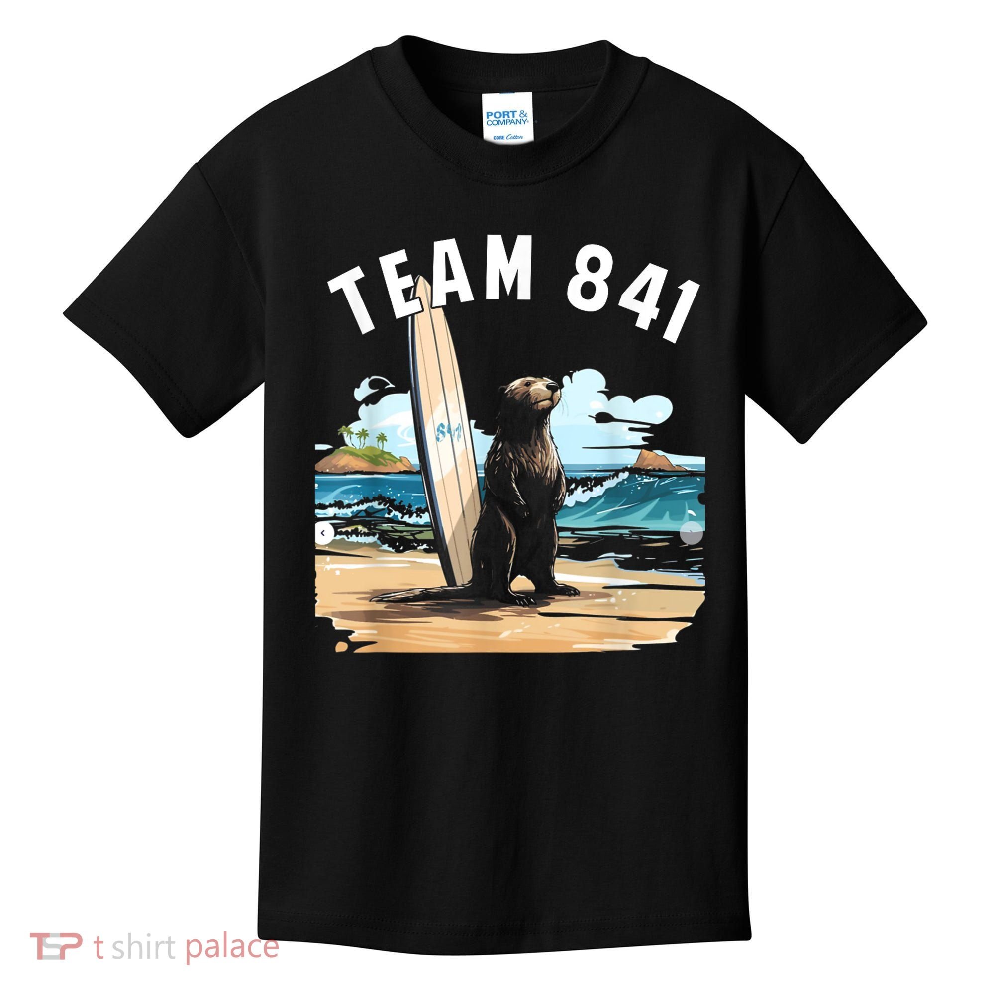 Surfing Otter 841 Otter My Way California Sea Otter Kids T-Shirt