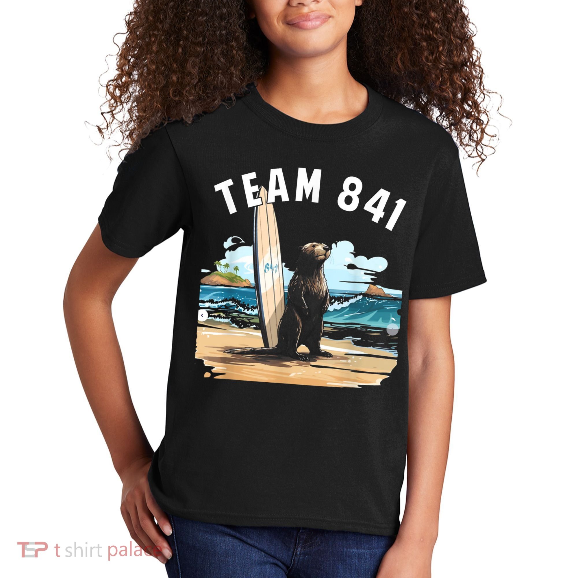 Surfing Otter 841 Otter My Way California Sea Otter Kids T-Shirt
