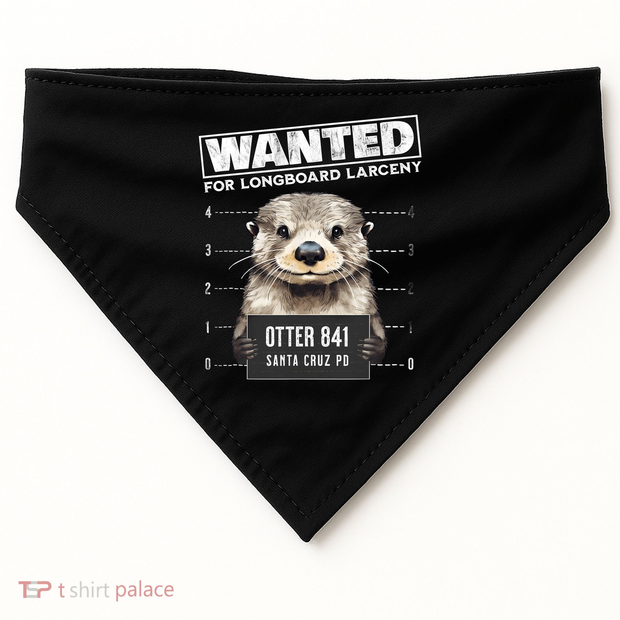 Surfing Otter 841 Wanted For Long Board Larceny Funny Cali USA-Made Doggie Bandana