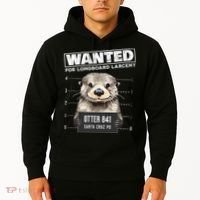 Surfing Otter 841 Wanted For Long Board Larceny Funny Cali Hoodie thumb 2