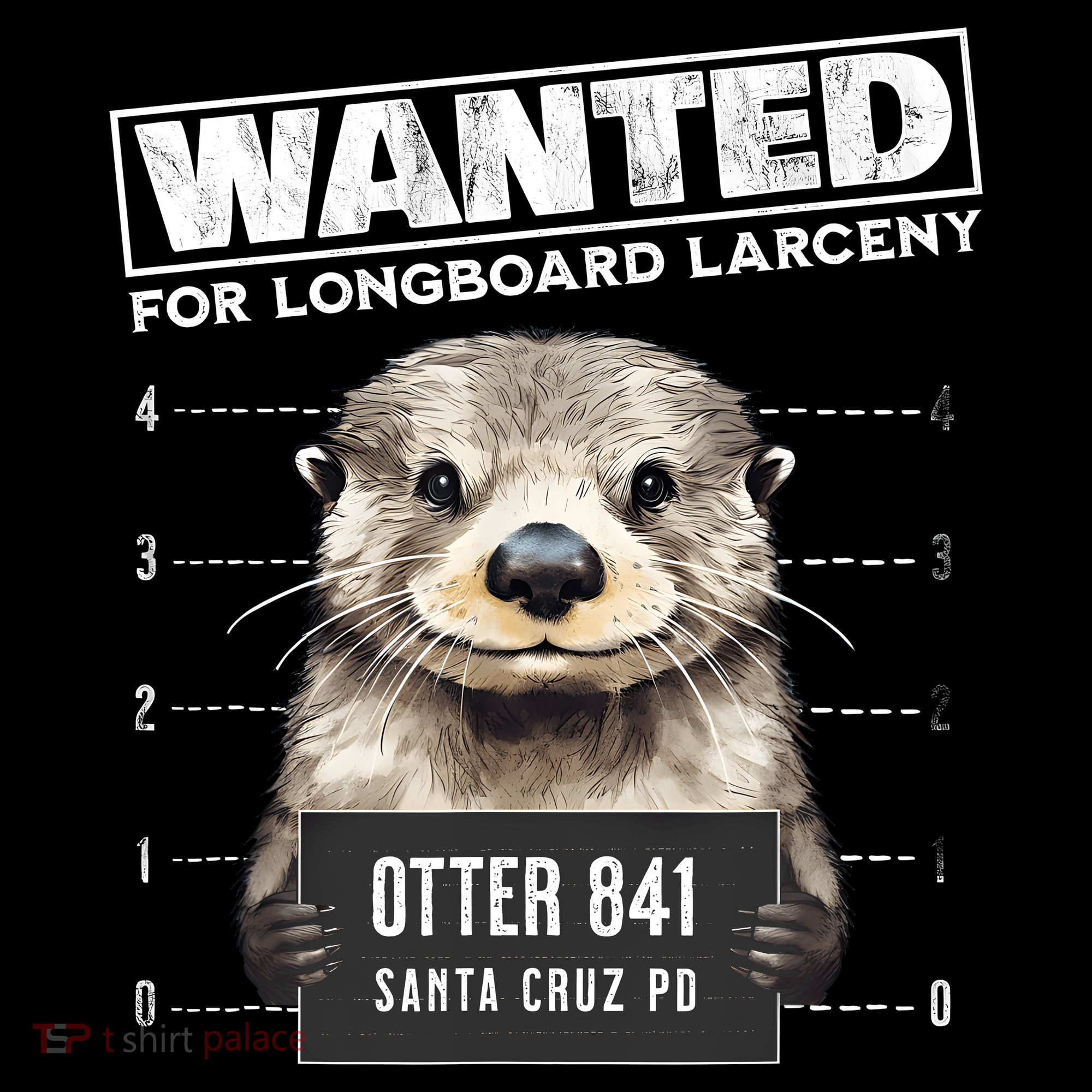 Surfing Otter 841 Wanted For Long Board Larceny Funny Cali Women's Hoodie