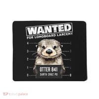 Surfing Otter 841 Wanted For Long Board Larceny Funny Cali Mousepad thumb 0