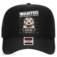 Surfing Otter 841 Wanted For Long Board Larceny Funny Cali Hat thumb 0