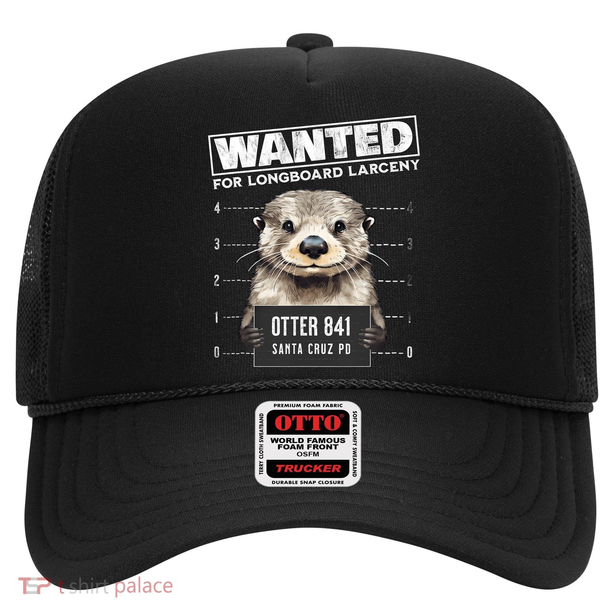 Surfing Otter 841 Wanted For Long Board Larceny Funny Cali Hat