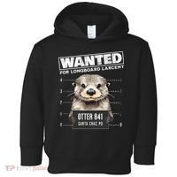 Surfing Otter 841 Wanted For Long Board Larceny Funny Cali Toddler Hoodie thumb 0