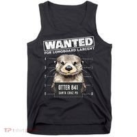 Surfing Otter 841 Wanted For Long Board Larceny Funny Cali Tank Top thumb 0