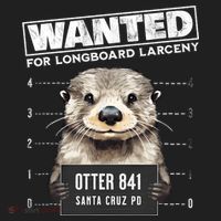 Surfing Otter 841 Wanted For Long Board Larceny Funny Cali Golf Towel thumb 3